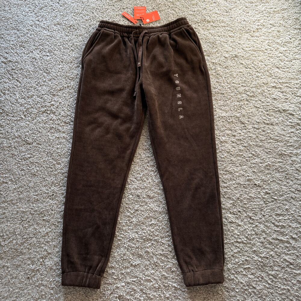 Men's YoungLA(RARE) 244 AspenJoggersCorduroyFleeceLined, NWT XL Brown